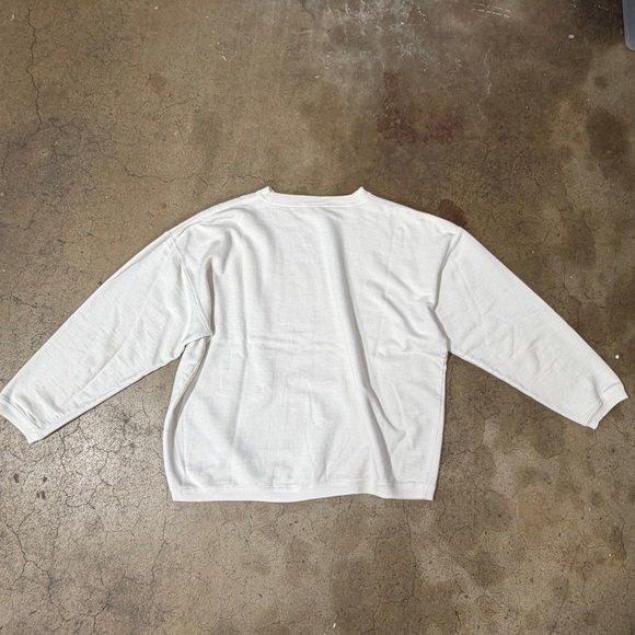 Vintage Esprit White Pullover Sweatshirt Long Sleeve with Multicolor Logo 90s - Picture 3 of 9